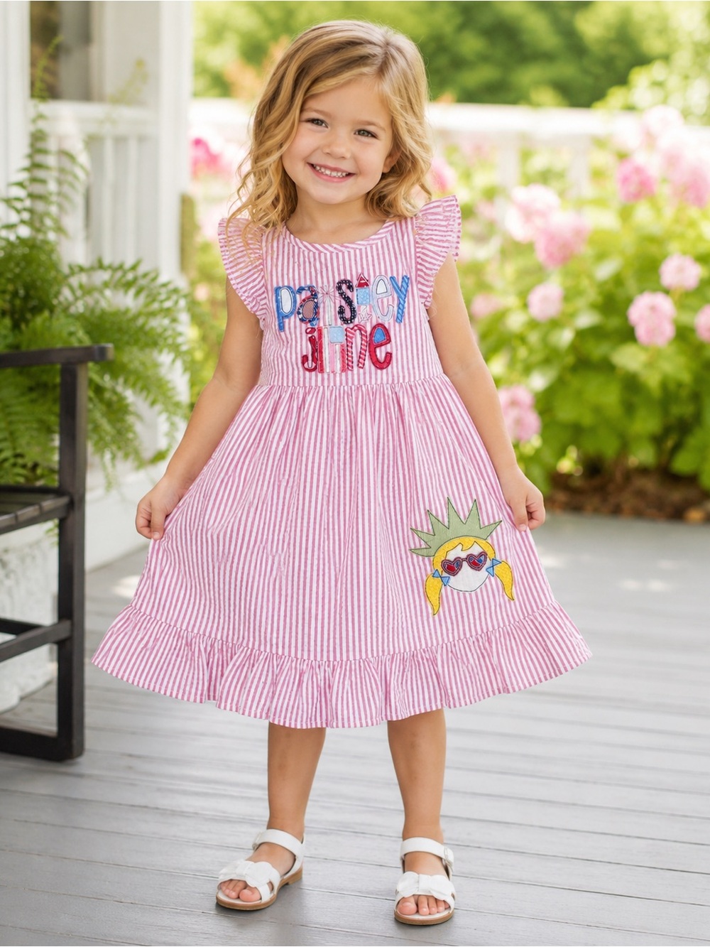 “Paisley Jane” 4th of July Dress with adorable Lady Liberty